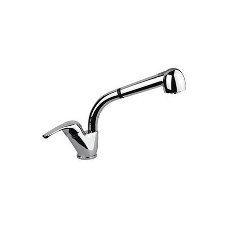 Sink mixer side lever, pull out shower